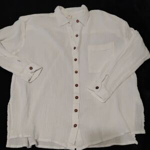 Billabong White Button-Up Blouse